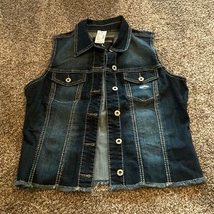 Dark denim jean vest
